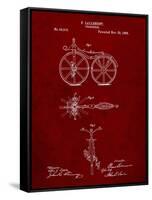 PP77-Burgundy First Bicycle 1866 Patent Poster-Cole Borders-Framed Stretched Canvas