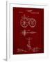 PP77-Burgundy First Bicycle 1866 Patent Poster-Cole Borders-Framed Giclee Print