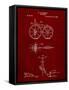 PP77-Burgundy First Bicycle 1866 Patent Poster-Cole Borders-Framed Stretched Canvas