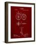 PP77-Burgundy First Bicycle 1866 Patent Poster-Cole Borders-Framed Giclee Print