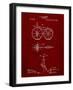 PP77-Burgundy First Bicycle 1866 Patent Poster-Cole Borders-Framed Giclee Print