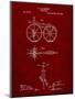 PP77-Burgundy First Bicycle 1866 Patent Poster-Cole Borders-Mounted Giclee Print