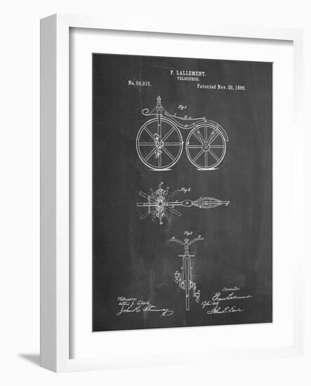 PP77-Chalkboard First Bicycle 1866 Patent Poster-Cole Borders-Framed Giclee Print