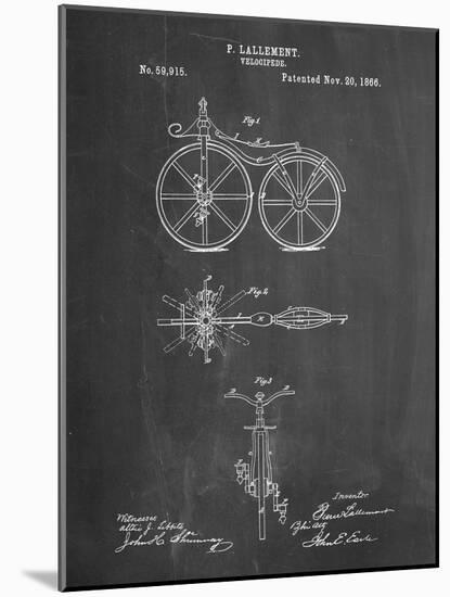 PP77-Chalkboard First Bicycle 1866 Patent Poster-Cole Borders-Mounted Giclee Print