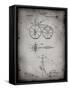 PP77-Faded Grey First Bicycle 1866 Patent Poster-Cole Borders-Framed Stretched Canvas