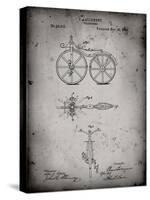 PP77-Faded Grey First Bicycle 1866 Patent Poster-Cole Borders-Stretched Canvas