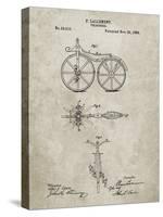 PP77-Sandstone First Bicycle 1866 Patent Poster-Cole Borders-Stretched Canvas