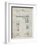 PP770-Antique Grid Parchment Colt Automatic Pistol of 1900 Patent Poster-Cole Borders-Framed Giclee Print