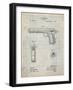 PP770-Antique Grid Parchment Colt Automatic Pistol of 1900 Patent Poster-Cole Borders-Framed Giclee Print