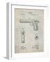 PP770-Antique Grid Parchment Colt Automatic Pistol of 1900 Patent Poster-Cole Borders-Framed Giclee Print