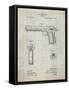 PP770-Antique Grid Parchment Colt Automatic Pistol of 1900 Patent Poster-Cole Borders-Framed Stretched Canvas