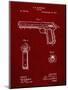PP770-Burgundy Colt Automatic Pistol of 1900 Patent Poster-Cole Borders-Mounted Giclee Print