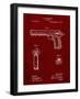 PP770-Burgundy Colt Automatic Pistol of 1900 Patent Poster-Cole Borders-Framed Giclee Print