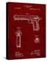 PP770-Burgundy Colt Automatic Pistol of 1900 Patent Poster-Cole Borders-Stretched Canvas