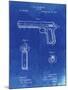 PP770-Faded Blueprint Colt Automatic Pistol of 1900 Patent Poster-Cole Borders-Mounted Giclee Print