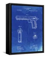 PP770-Faded Blueprint Colt Automatic Pistol of 1900 Patent Poster-Cole Borders-Framed Stretched Canvas