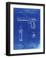 PP770-Faded Blueprint Colt Automatic Pistol of 1900 Patent Poster-Cole Borders-Framed Giclee Print