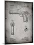 PP770-Faded Grey Colt Automatic Pistol of 1900 Patent Poster-Cole Borders-Mounted Giclee Print