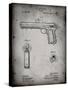 PP770-Faded Grey Colt Automatic Pistol of 1900 Patent Poster-Cole Borders-Stretched Canvas