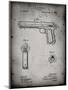 PP770-Faded Grey Colt Automatic Pistol of 1900 Patent Poster-Cole Borders-Mounted Giclee Print