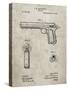 PP770-Sandstone Colt Automatic Pistol of 1900 Patent Poster-Cole Borders-Stretched Canvas