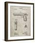 PP770-Sandstone Colt Automatic Pistol of 1900 Patent Poster-Cole Borders-Framed Giclee Print