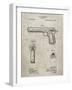 PP770-Sandstone Colt Automatic Pistol of 1900 Patent Poster-Cole Borders-Framed Giclee Print