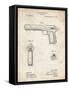 PP770-Vintage Parchment Colt Automatic Pistol of 1900 Patent Poster-Cole Borders-Framed Stretched Canvas