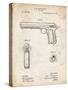PP770-Vintage Parchment Colt Automatic Pistol of 1900 Patent Poster-Cole Borders-Stretched Canvas