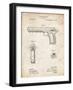 PP770-Vintage Parchment Colt Automatic Pistol of 1900 Patent Poster-Cole Borders-Framed Giclee Print