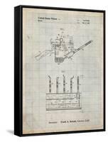 PP779-Antique Grid Parchment Dental Tools Patent Poster-Cole Borders-Framed Stretched Canvas