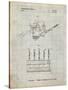 PP779-Antique Grid Parchment Dental Tools Patent Poster-Cole Borders-Stretched Canvas