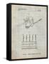 PP779-Antique Grid Parchment Dental Tools Patent Poster-Cole Borders-Framed Stretched Canvas