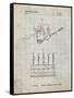 PP779-Antique Grid Parchment Dental Tools Patent Poster-Cole Borders-Framed Stretched Canvas