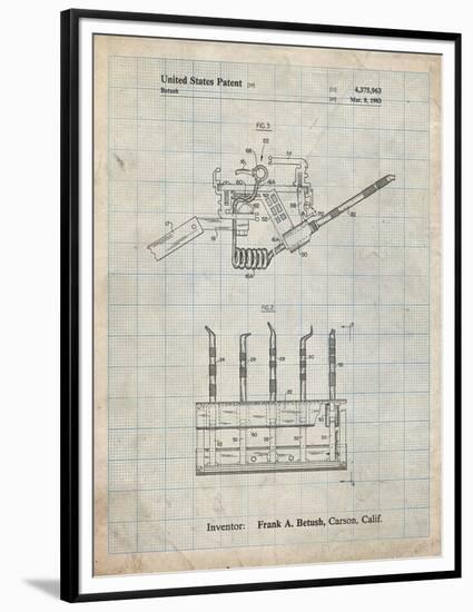 PP779-Antique Grid Parchment Dental Tools Patent Poster-Cole Borders-Framed Premium Giclee Print