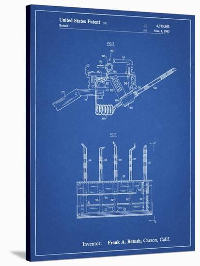 PP779-Blueprint Dental Tools Patent Poster-Cole Borders-Stretched Canvas