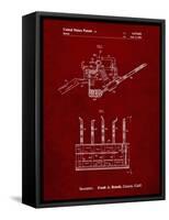 PP779-Burgundy Dental Tools Patent Poster-Cole Borders-Framed Stretched Canvas