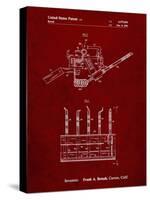 PP779-Burgundy Dental Tools Patent Poster-Cole Borders-Stretched Canvas
