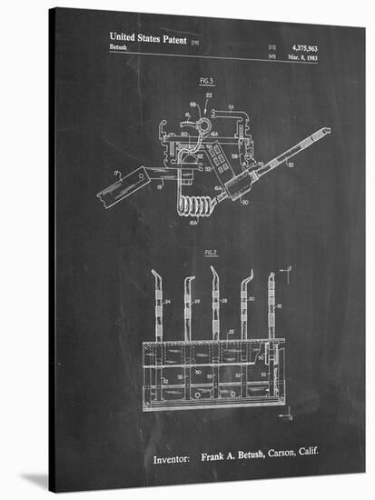 PP779-Chalkboard Dental Tools Patent Poster-Cole Borders-Stretched Canvas