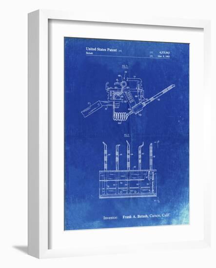 PP779-Faded Blueprint Dental Tools Patent Poster-Cole Borders-Framed Giclee Print