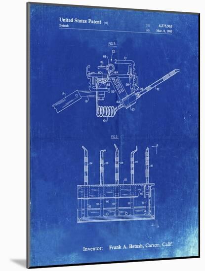 PP779-Faded Blueprint Dental Tools Patent Poster-Cole Borders-Mounted Giclee Print