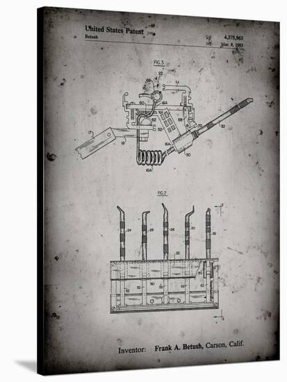 PP779-Faded Grey Dental Tools Patent Poster-Cole Borders-Stretched Canvas