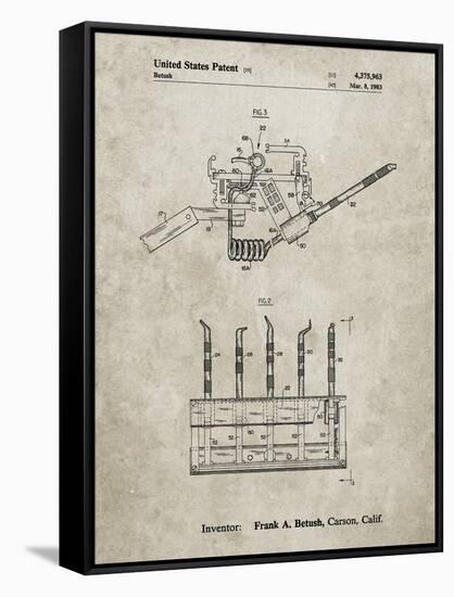 PP779-Sandstone Dental Tools Patent Poster-Cole Borders-Framed Stretched Canvas