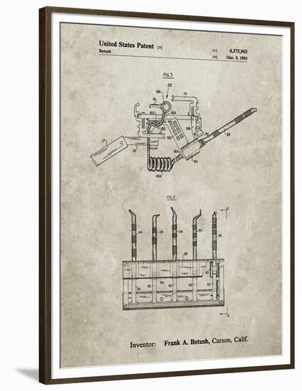 PP779-Sandstone Dental Tools Patent Poster-Cole Borders-Framed Premium Giclee Print