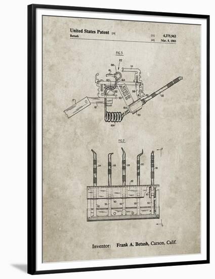 PP779-Sandstone Dental Tools Patent Poster-Cole Borders-Framed Premium Giclee Print