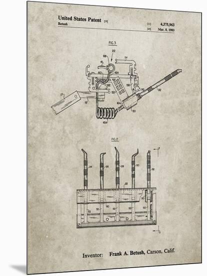 PP779-Sandstone Dental Tools Patent Poster-Cole Borders-Mounted Premium Giclee Print