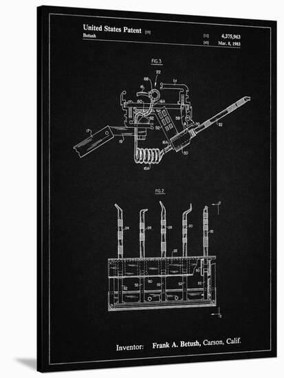 PP779-Vintage Black Dental Tools Patent Poster-Cole Borders-Stretched Canvas