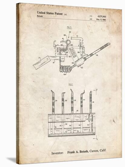 PP779-Vintage Parchment Dental Tools Patent Poster-Cole Borders-Stretched Canvas