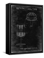 PP782-Black Grunge Disc Golf Basket Patent Poster-Cole Borders-Framed Stretched Canvas
