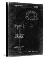 PP782-Black Grunge Disc Golf Basket Patent Poster-Cole Borders-Stretched Canvas